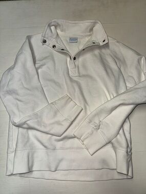 Columbia Off-White Snap-Button Half-Zip Pullover